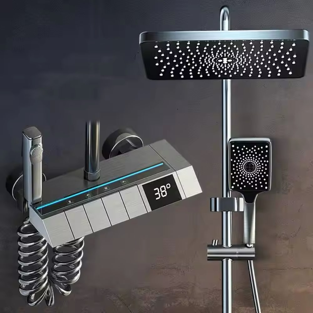 Duschset mit Digitalanzeige 4-in-1