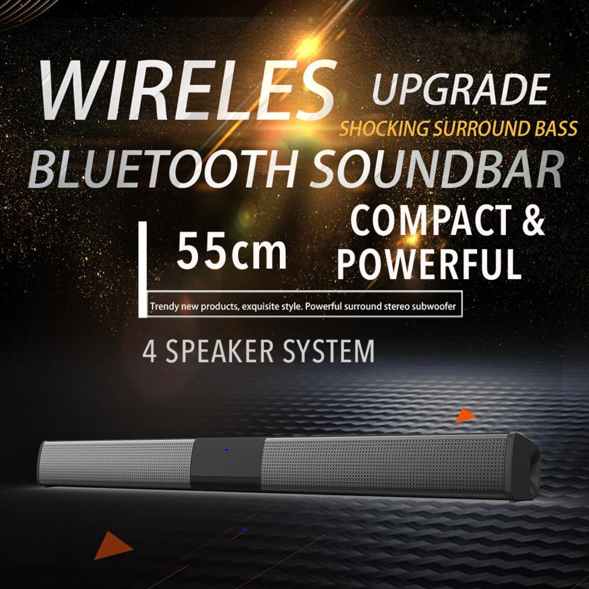 SonicLine 4.0 Bluetooth Soundbar – 55 cm, 4 Lautsprecher, Surround Sound