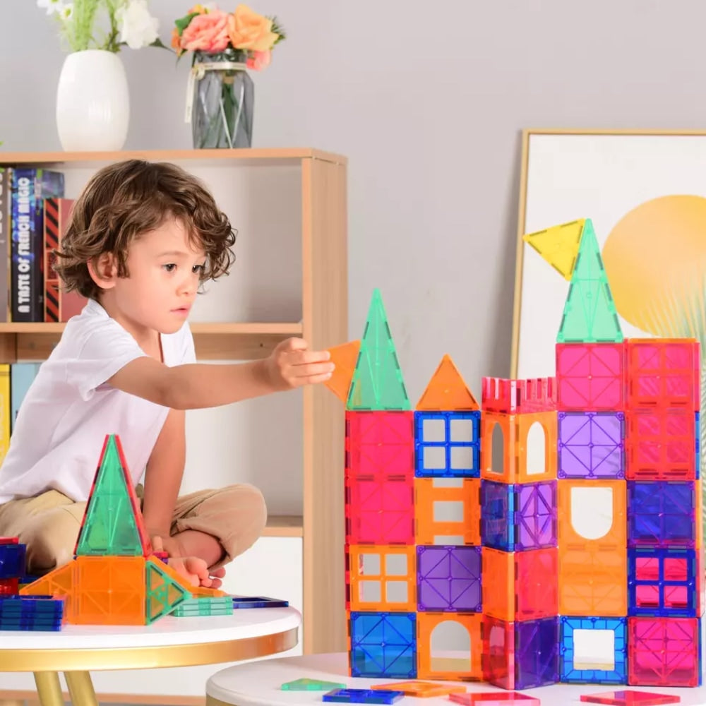Magnetische Bausteine für Kinder ab 2 Jahre, Montessori, STEM Spielzeug – 100 Teile