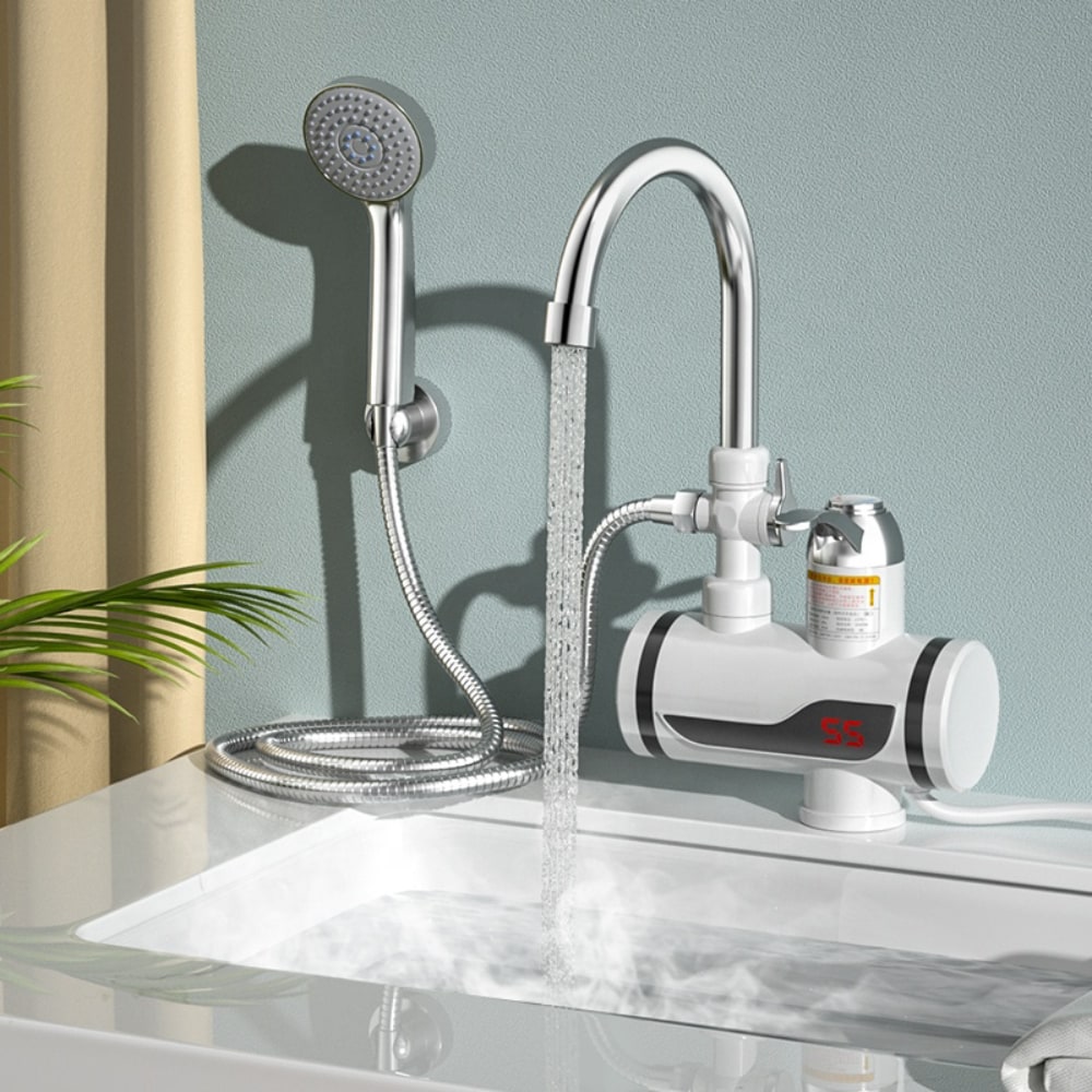 Wasserhahn und Dusche mit Durchlauferhitzer 3kW- Sofort heißes Wasser