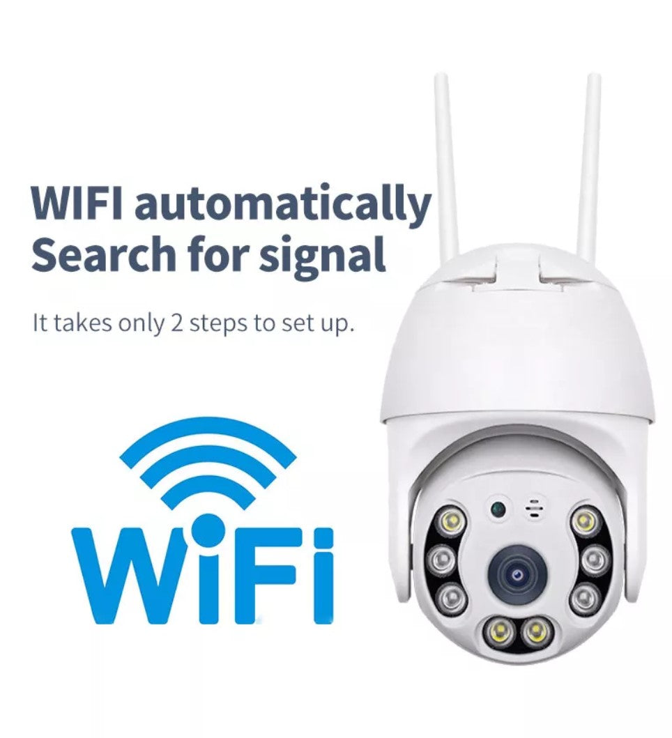 Überwachungskamera Außen, WiFi, Full-HD, 2-Wege Audio, IP66 wetterfest, 360°/90° Schwenkbar