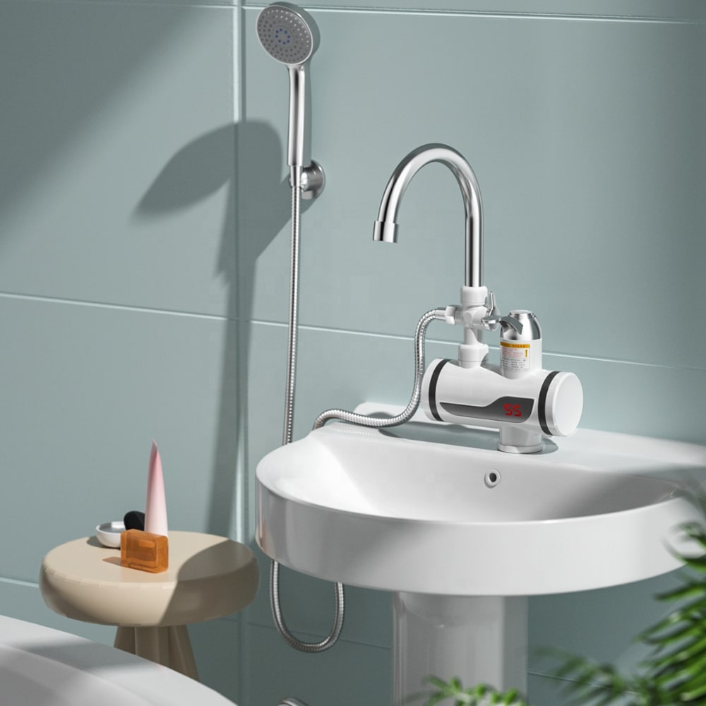 Wasserhahn und Dusche mit Durchlauferhitzer 3kW- Sofort heißes Wasser