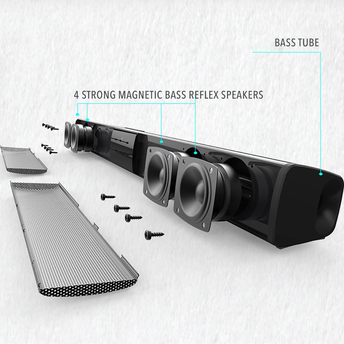 SonicLine 4.0 Bluetooth Soundbar – 55 cm, 4 Lautsprecher, Surround Sound