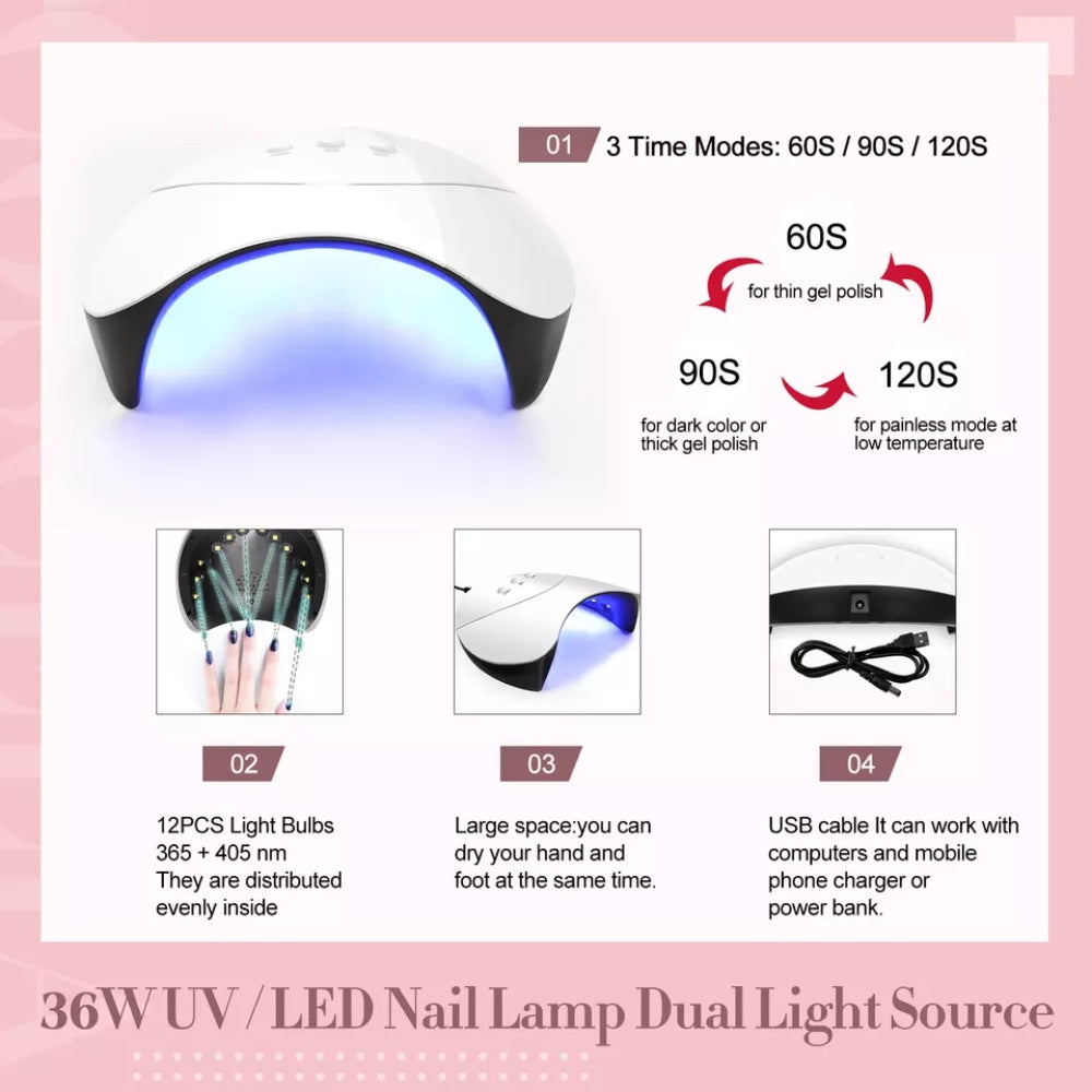 Kinder-Manicure-Set mit UV/LED-Lampe für Nägel (10+ Jahre)
