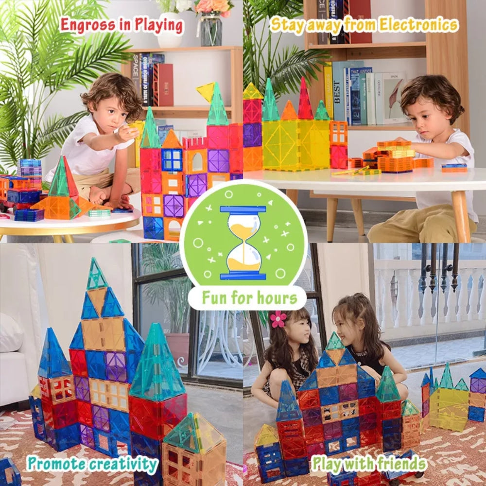 Magnetische Bausteine für Kinder ab 2 Jahre, Montessori, STEM Spielzeug
