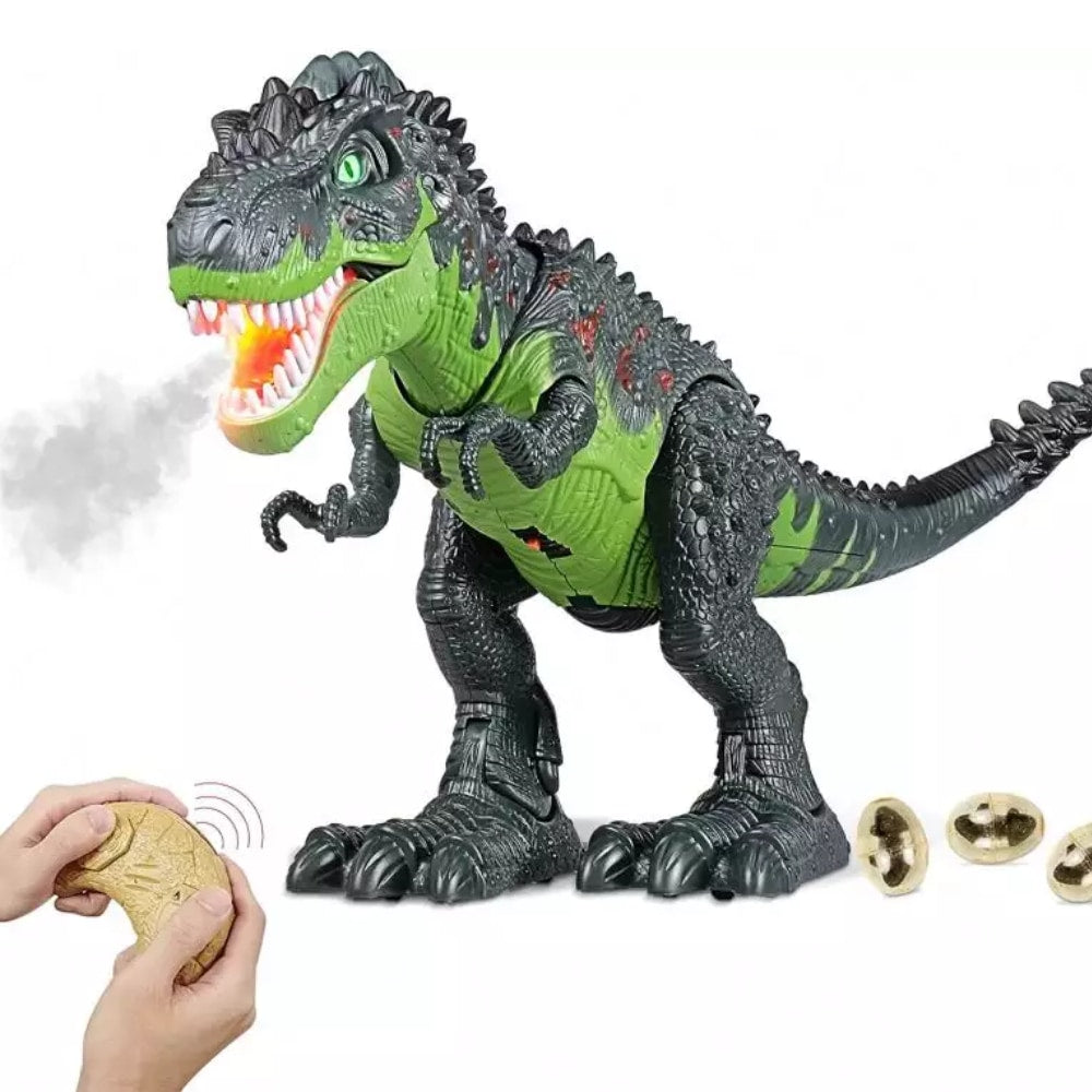 Ein feuerspeiender Dinosaurier-Roboter