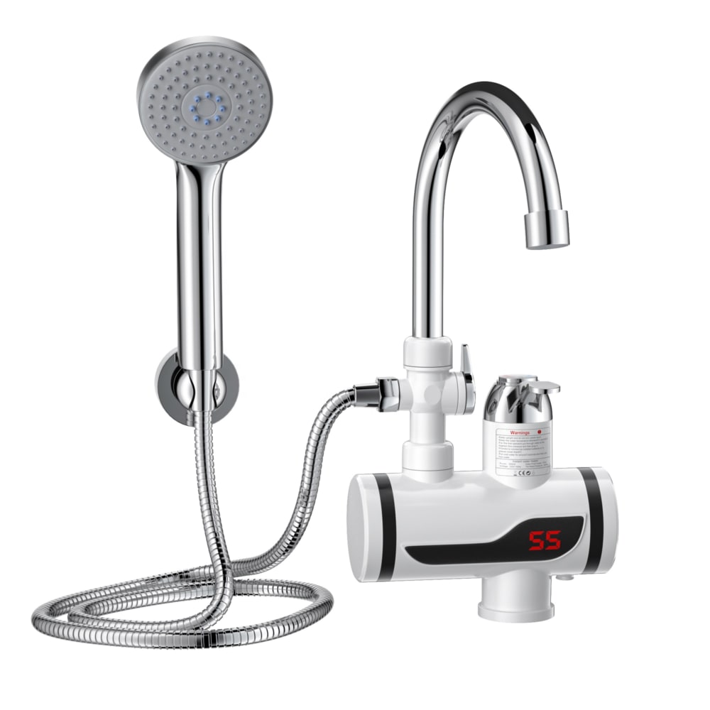 Wasserhahn und Dusche mit Durchlauferhitzer 3kW- Sofort heißes Wasser