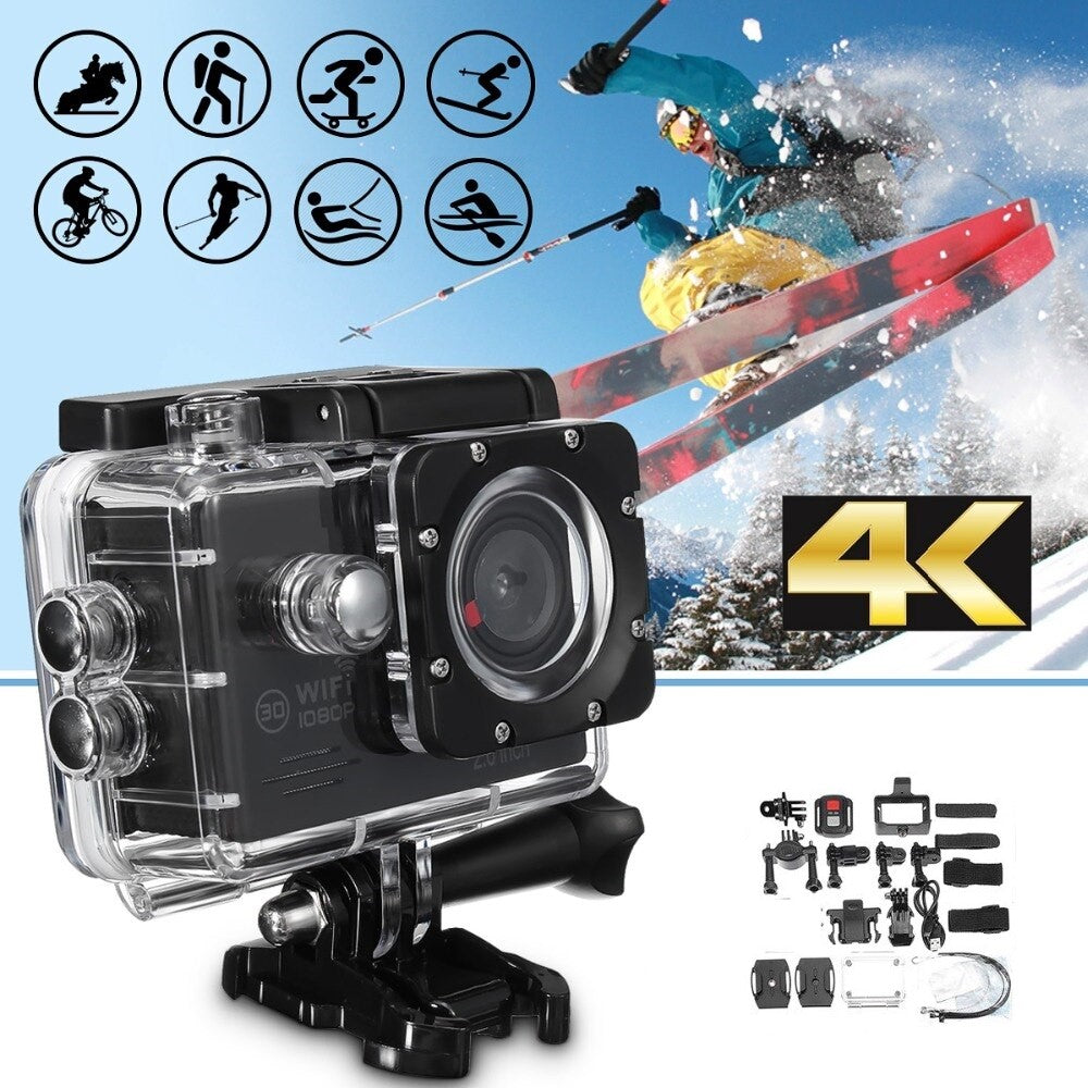 4K Ultra HD Action Kamera, wasserdicht, WiFi, 12mpx