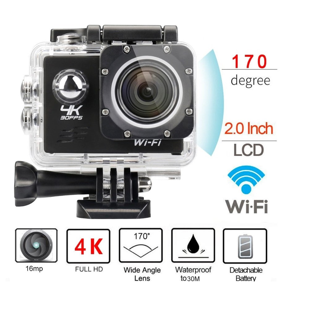 4K Ultra HD Action Kamera, wasserdicht, WiFi, 12mpx